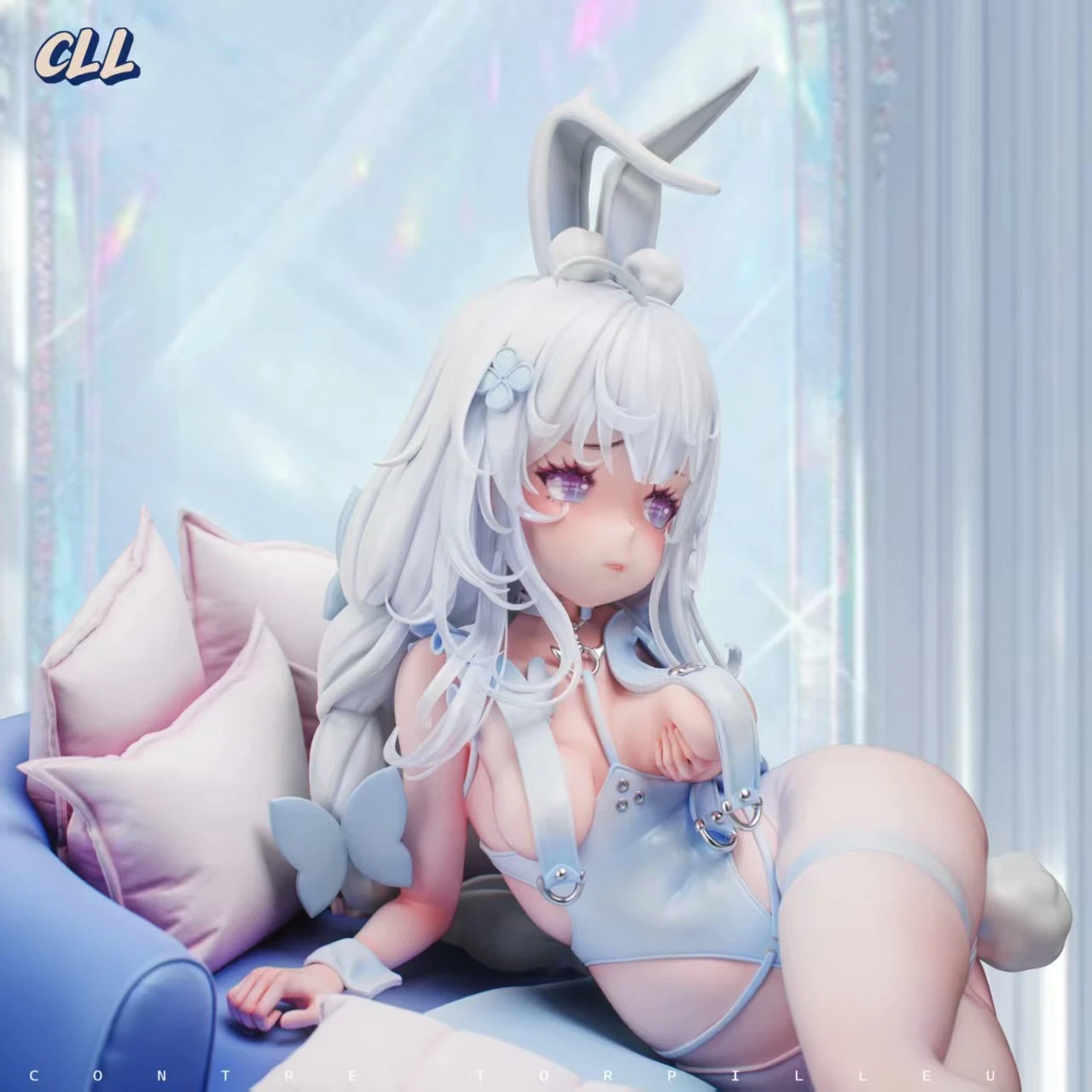 Lazy White Rabbit