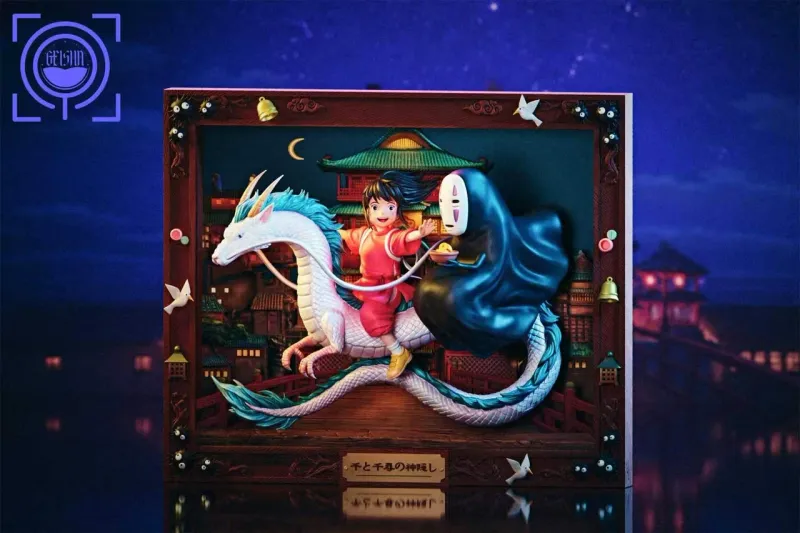 Spirited Away card Chihiro & Haku & No face